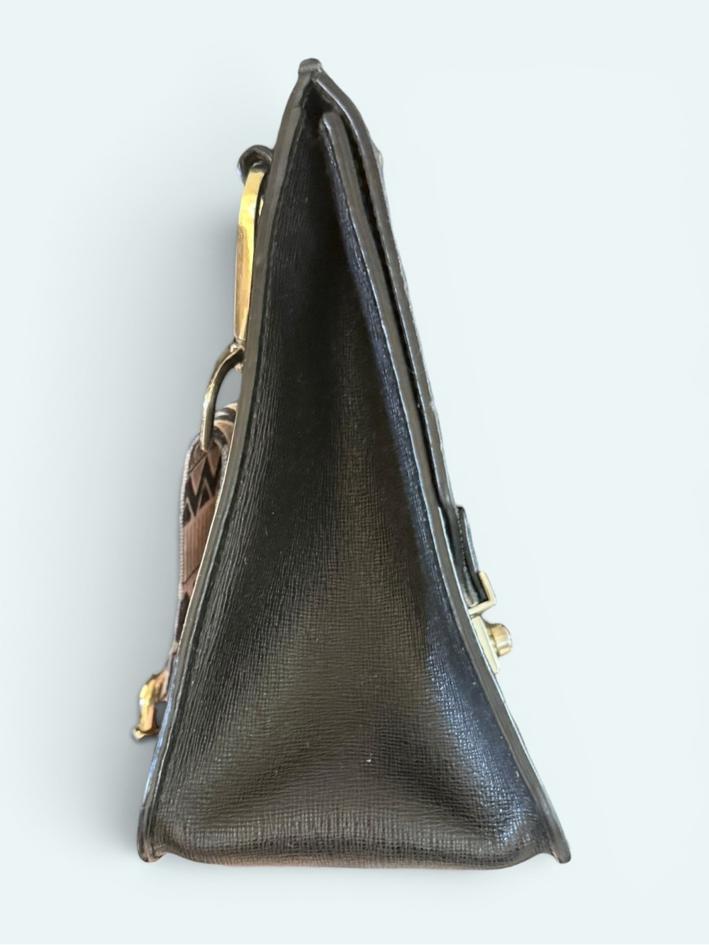 Furla Black Top-Handle Satchel with Guitar Strap - Picture 6 of 10